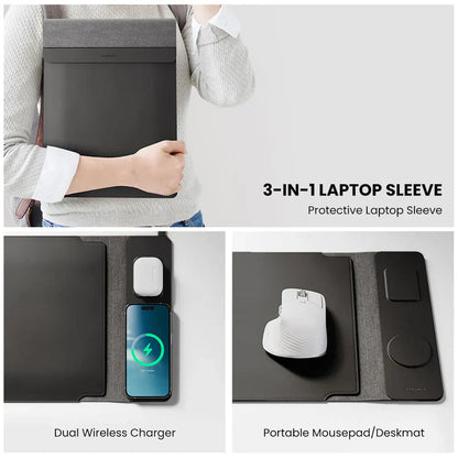 4-in-1 Laptop Sleeve with Wireless Charging